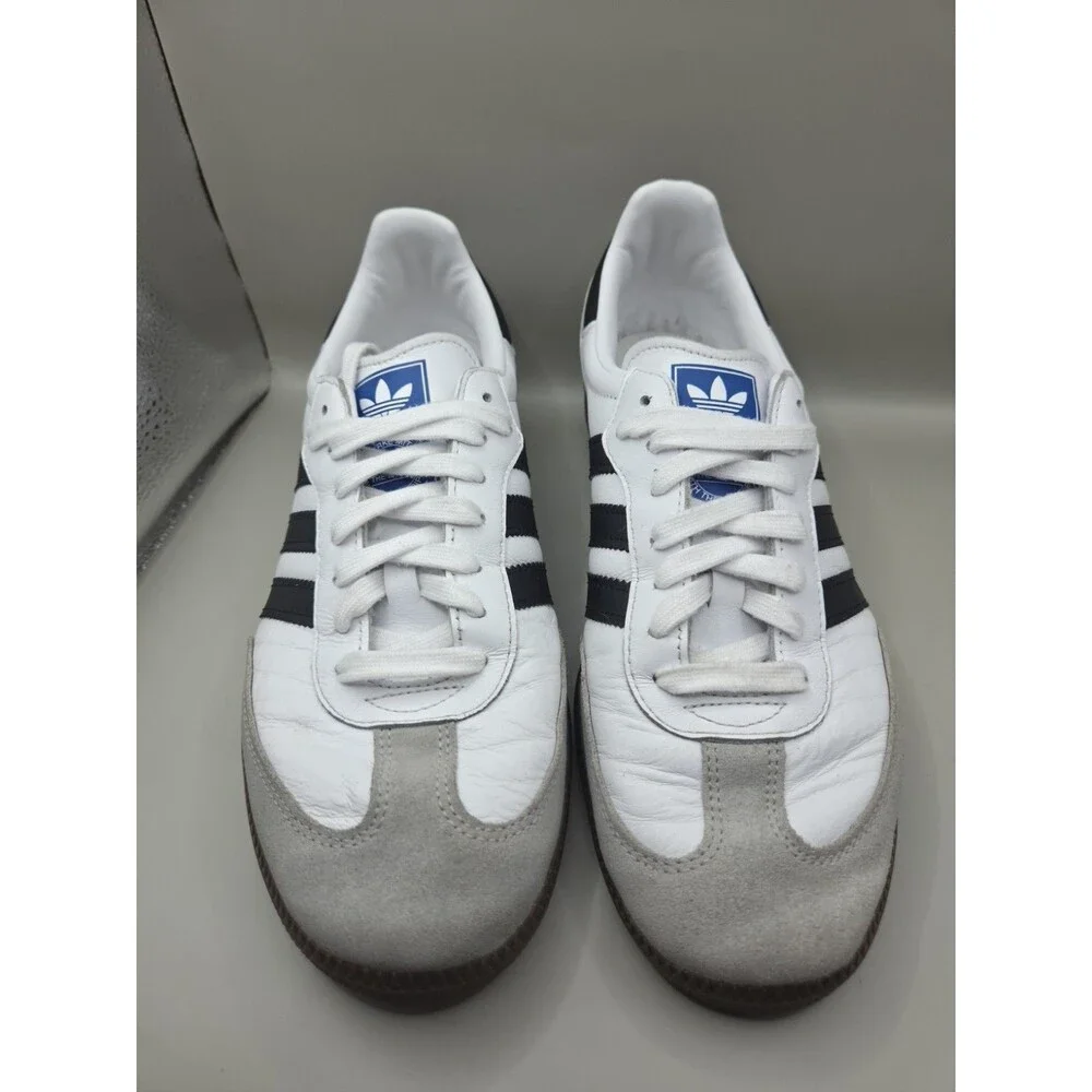 Adidas Samba OG Low Mens 9.5 White Black Gray Gum B75806